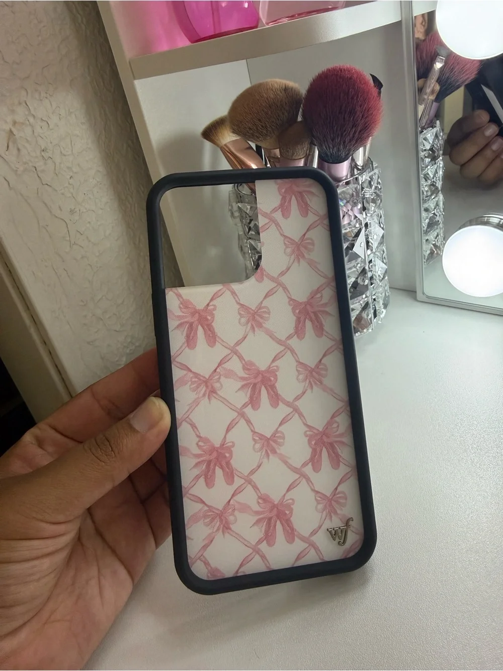 Pink Bow Pattern Protective Phone Case - Wild Flower 16 pro max
